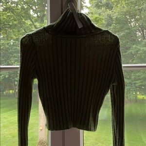 Silence + Noise Green Turtleneck